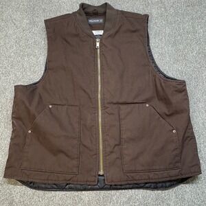 PELHAM Quilted Lined Work Vest Mens 2XL Heavy Duty Utility Pockets Full Zip